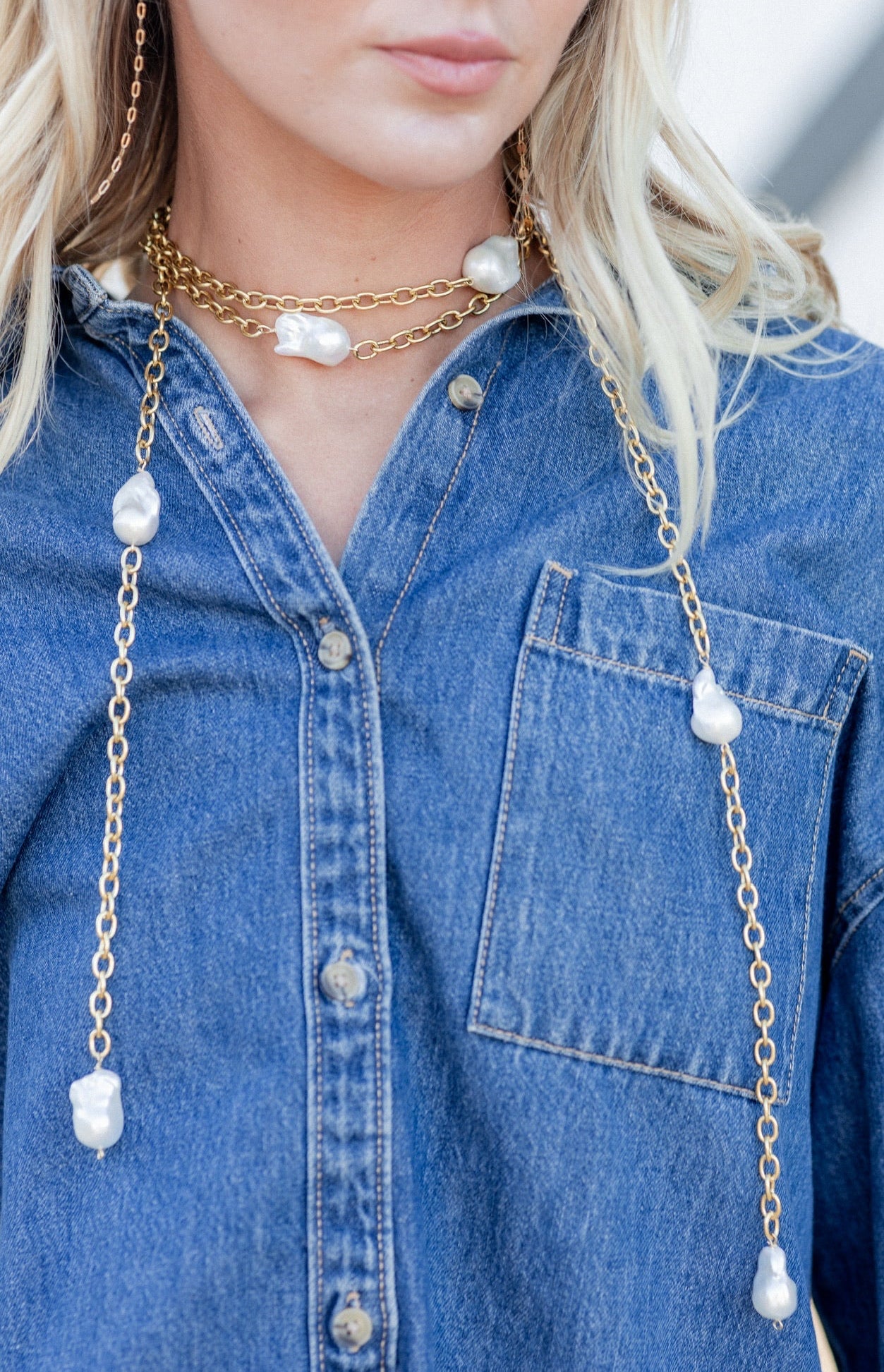 The Kelly Wrap - Pearl Chain