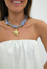 Blue Seersucker Star