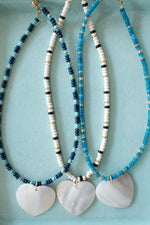 BID DAY Multicolor/Gold Beaded Heart Necklace