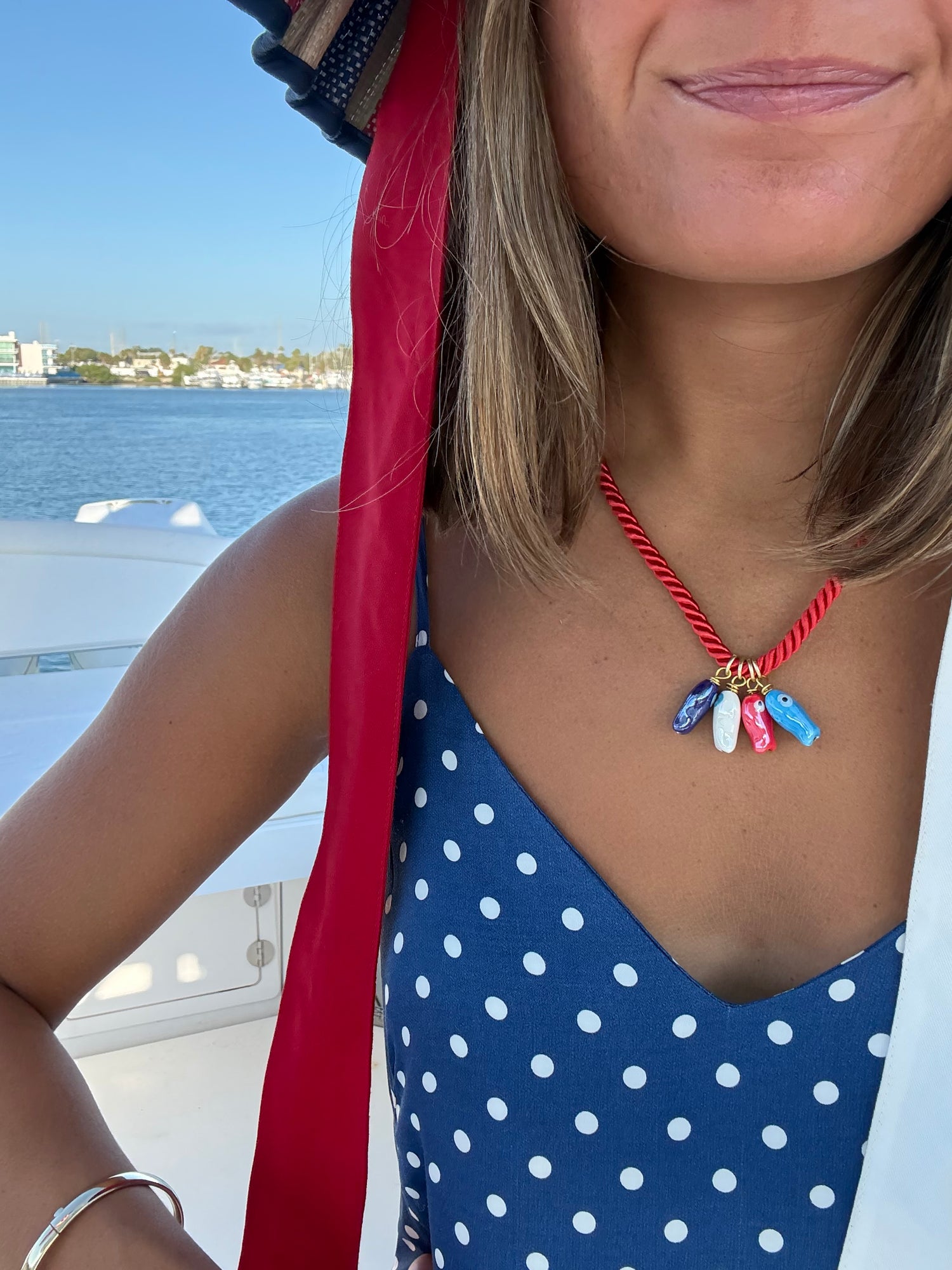 Hang Ten Rope Necklace - Red