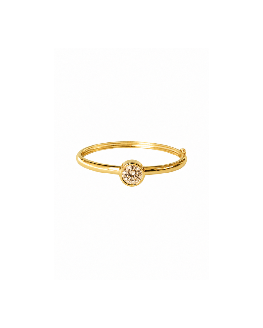 Bezel Bangle- Tan