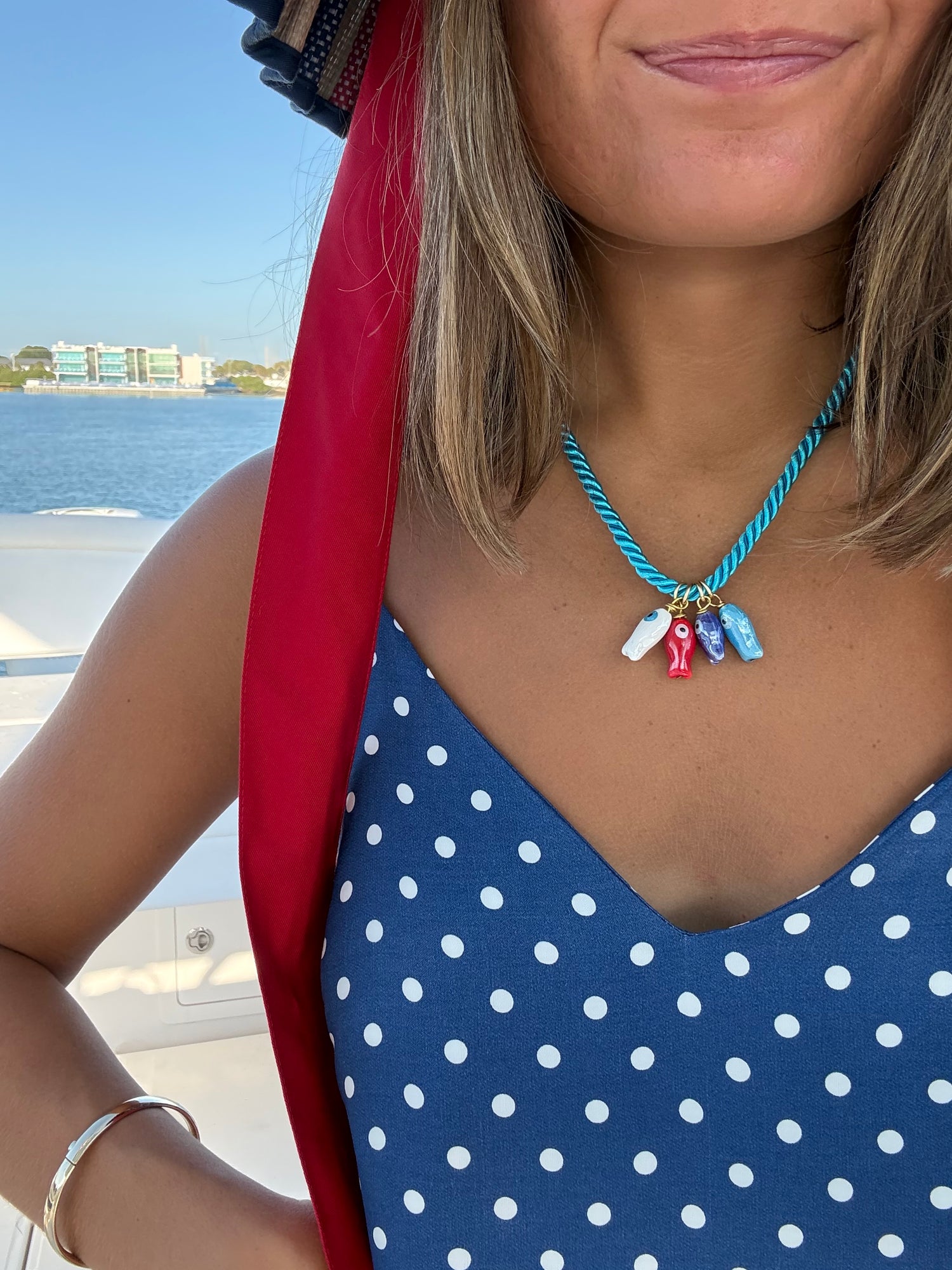 Hang Ten Rope Necklace - Aqua