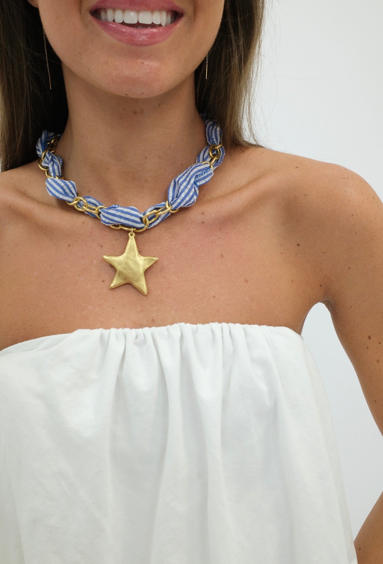 Blue Seersucker Star