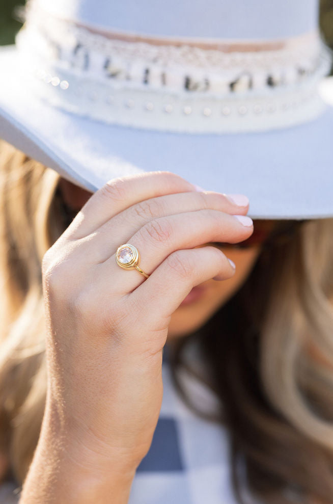 Bezel Ring- Tan