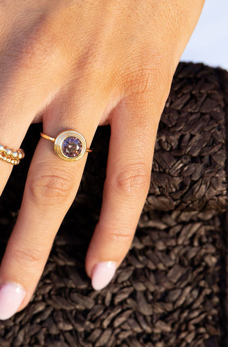 Bezel Ring- Brown
