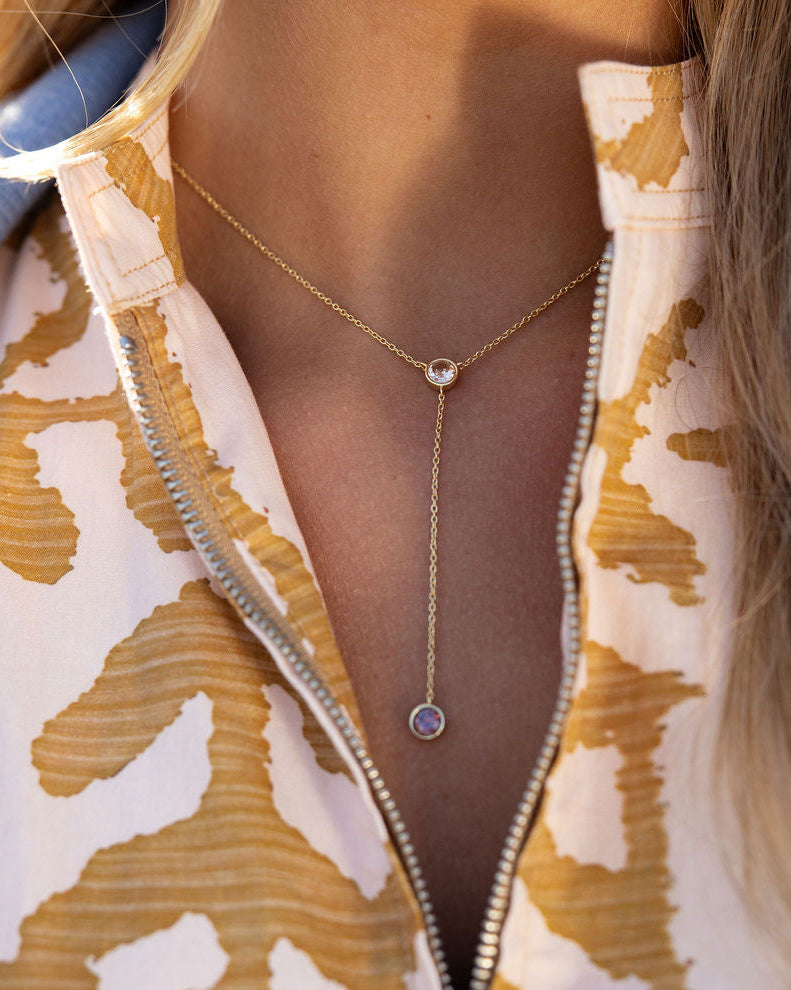 Bezel Drop Necklace
