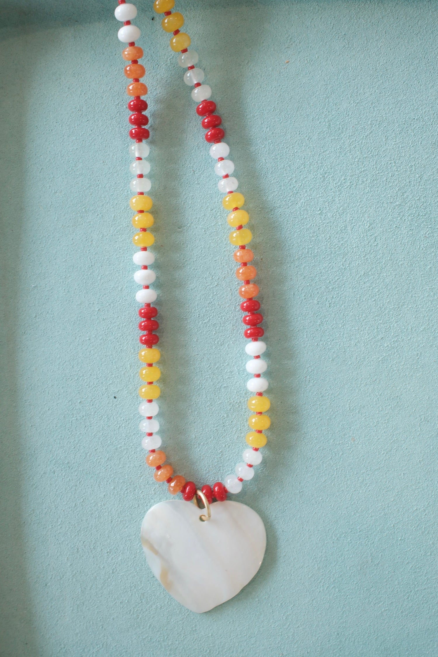 BID DAY Multicolor Beaded Heart Necklace